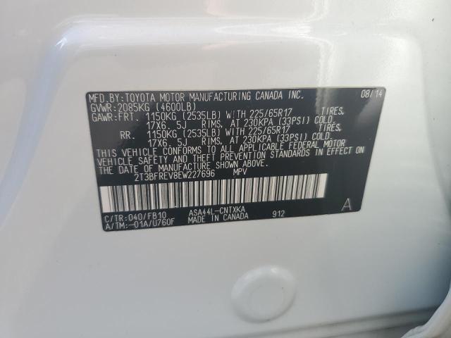 Photo 14 from auction – 2014 TOYOTA RAV4 LE with VIN 2T3BFREV8EW227696