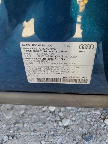 Photo 14 from auction – 2021 AUDI E-TRON PRE with VIN WA1LAAGE3MB016151