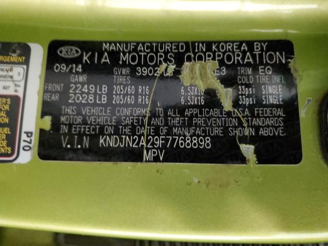 Photo 14 from auction – 2015 KIA SOUL with VIN KNDJN2A29F7768898