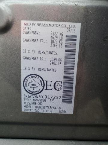 Photo 14 from auction – 2015 NISSAN ROGUE S with VIN 5N1AT2MV7FC917257
