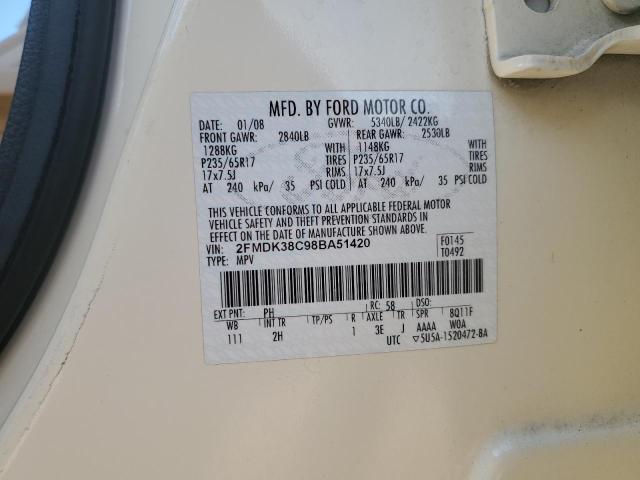 Photo 14 from auction – 2008 FORD EDGE SEL with VIN 2FMDK38C98BA51420