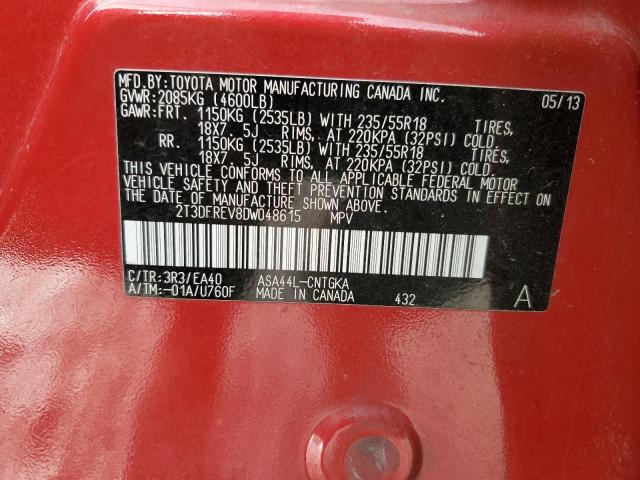 Photo 14 from auction – 2013 TOYOTA RAV4 LIMIT with VIN 2T3DFREV8DW048615