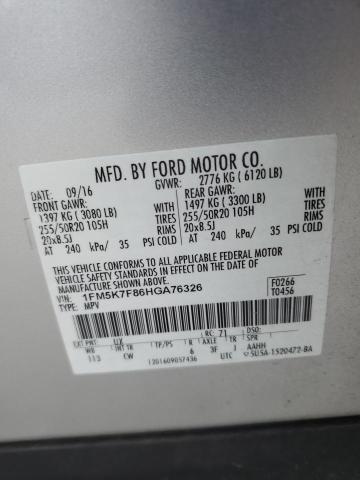 Photo 14 from auction – 2017 FORD EXPLORER L with VIN 1FM5K7F86HGA76326
