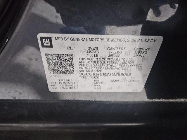 Photo 14 from auction – 2018 CHEVROLET SILVERADO with VIN 3GCUKRER3JG268058