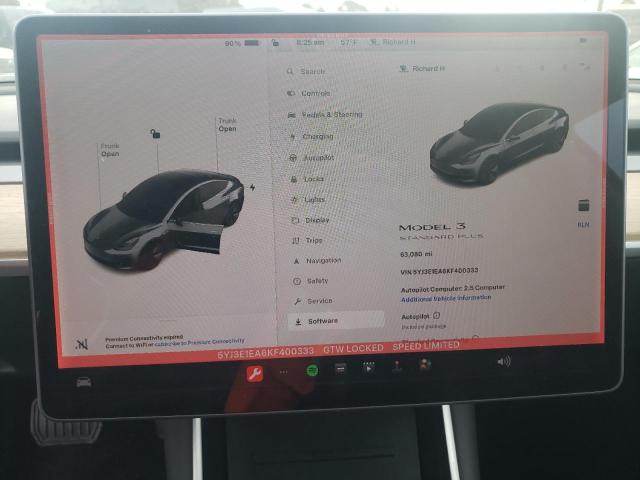 Photo 9 from auction – 2019 TESLA MODEL 3 with VIN 5YJ3E1EA6KF400333