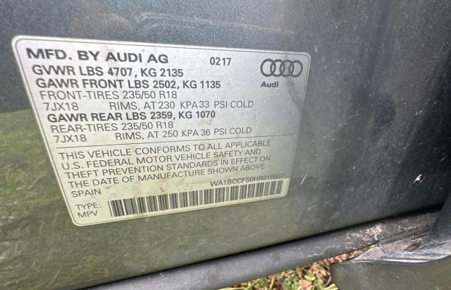 Photo 10 from auction – 2017 AUDI Q3 PREMIUM with VIN WA1BCCFS0HR016937