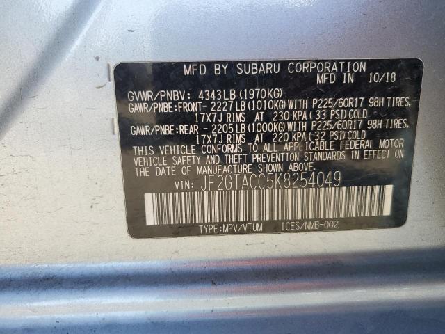 Photo 14 from auction – 2019 SUBARU CROSSTREK with VIN JF2GTACC5K8254049
