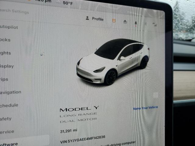 Photo 9 from auction – 2021 TESLA MODEL Y with VIN 5YJYGAEE4MF142836