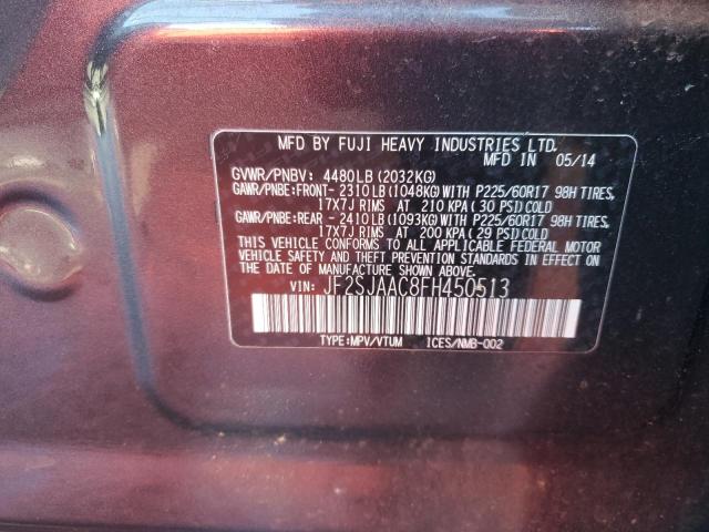 Photo 14 from auction – 2015 SUBARU FORESTER 2 with VIN JF2SJAAC8FH450513