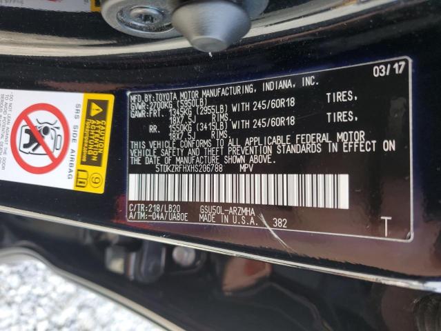 Photo 14 from auction – 2017 TOYOTA HIGHLANDER with VIN 5TDKZRFHXHS206788