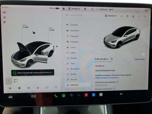 Photo 9 from auction – 2018 TESLA MODEL 3 with VIN 5YJ3E1EA8JF077322