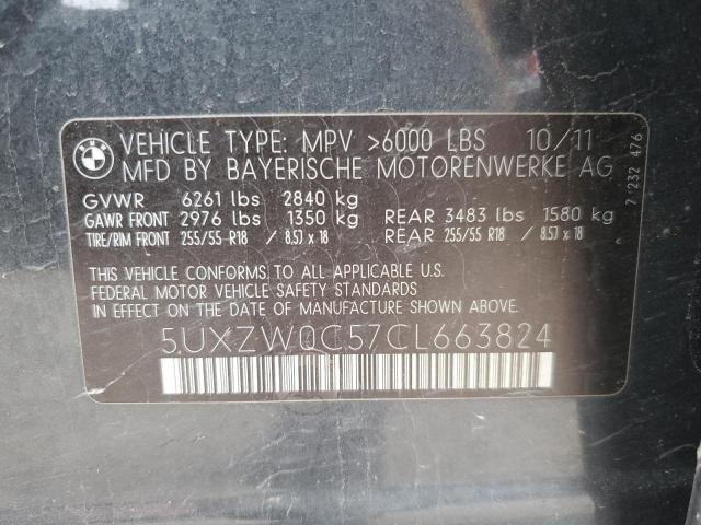 Photo 14 from auction – 2012 BMW X5 XDRIVE3 with VIN 5UXZW0C57CL663824