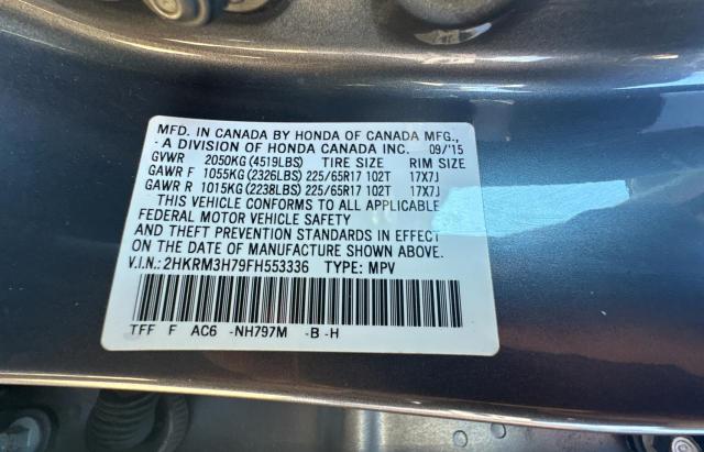 Photo 10 from auction – 2015 HONDA CR-V EXL with VIN 2HKRM3H79FH553336