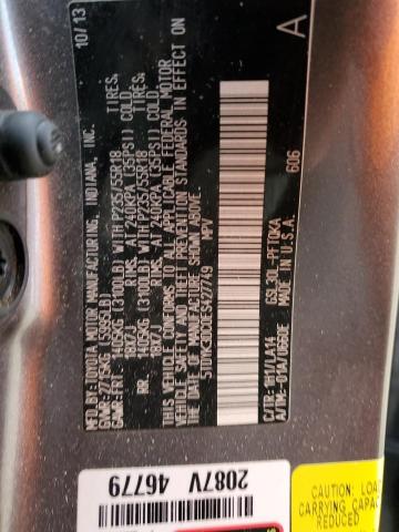 Photo 14 from auction – 2014 TOYOTA SIENNA XLE with VIN 5TDYK3DC0ES427749