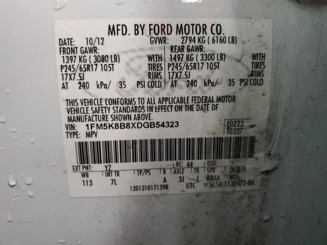 Photo 14 from auction – 2013 FORD EXPLORER with VIN 1FM5K8B8XDGB54323