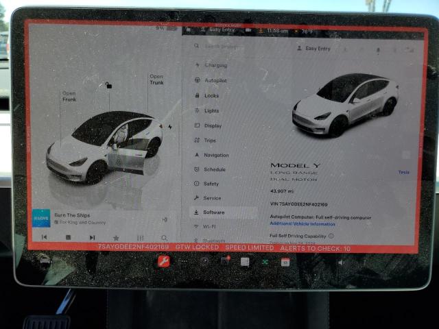 Photo 9 from auction – 2022 TESLA MODEL Y with VIN 7SAYGDEE2NF402169