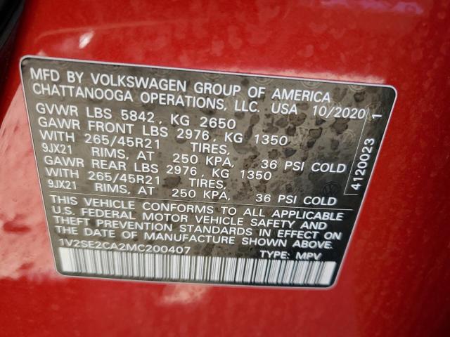 Photo 14 from auction – 2021 VOLKSWAGEN ATLAS CROS with VIN 1V2SE2CA2MC200407