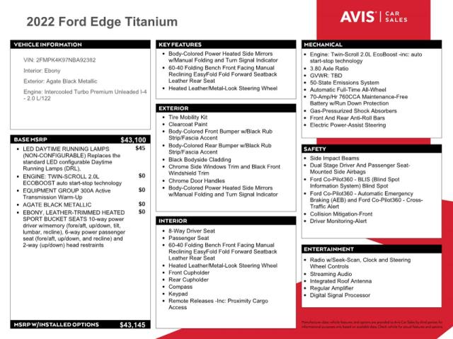 Photo 13 from auction – 2022 FORD EDGE TITAN with VIN 2FMPK4K97NBA92382