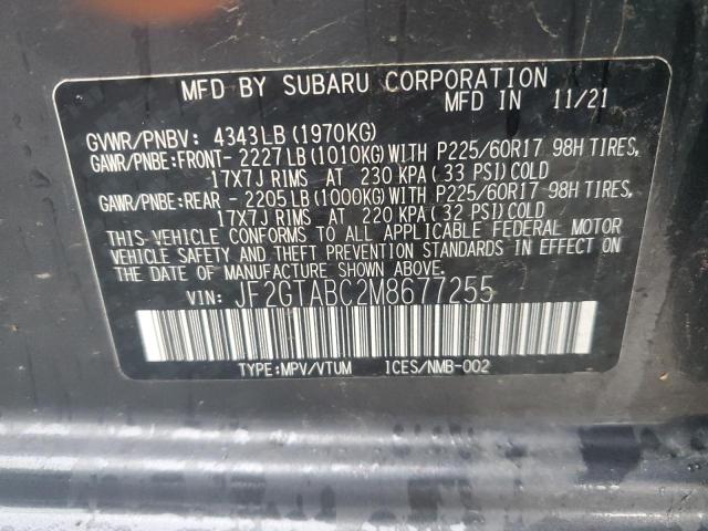 Photo 14 from auction – 2021 SUBARU CROSSTREK with VIN JF2GTABC2M8677255