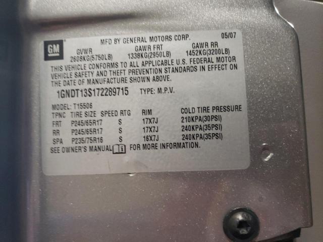 Photo 14 from auction – 2007 CHEVROLET TRAILBLAZE with VIN 1GNDT13S172289715