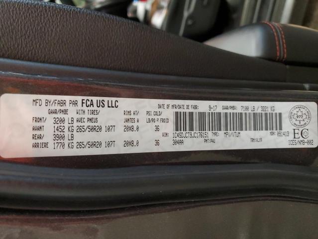 Photo 14 from auction – 2018 DODGE DURANGO R/ with VIN 1C4SDJCT9JC176151