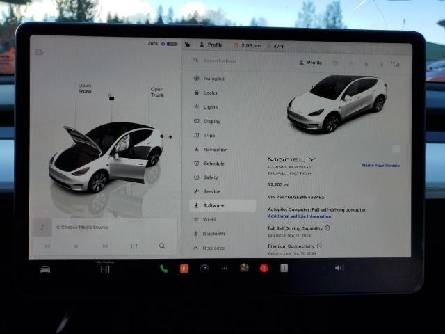 Photo 9 from auction – 2022 TESLA MODEL Y with VIN 7SAYGDEE8NF468452