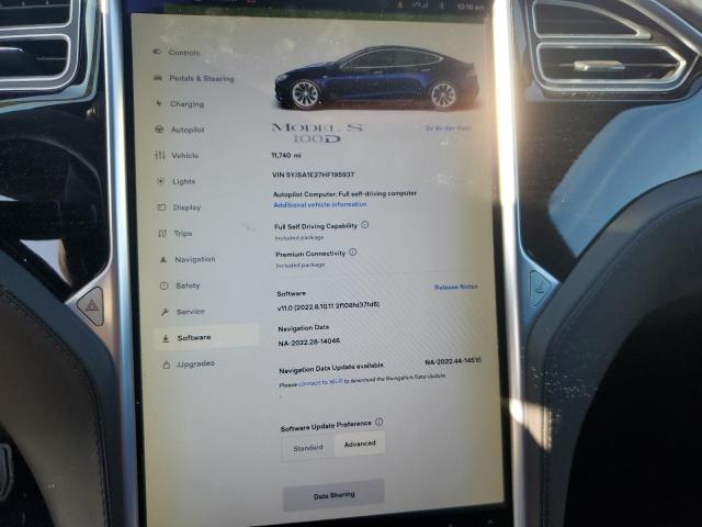 Photo 9 from auction – 2017 TESLA MODEL S with VIN 5YJSA1E27HF195937