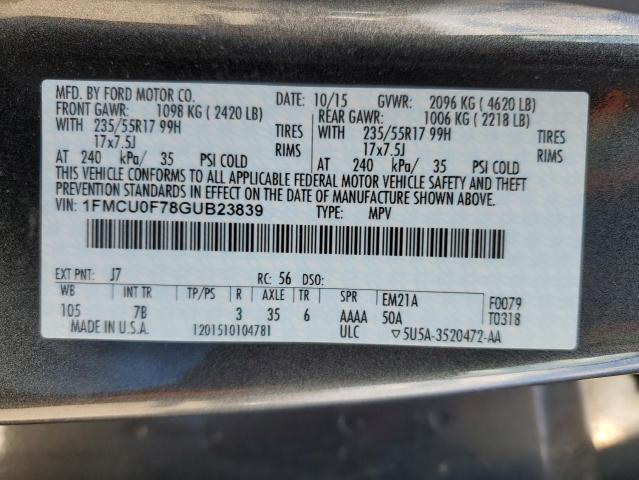 Photo 14 from auction – 2016 FORD ESCAPE S with VIN 1FMCU0F78GUB23839