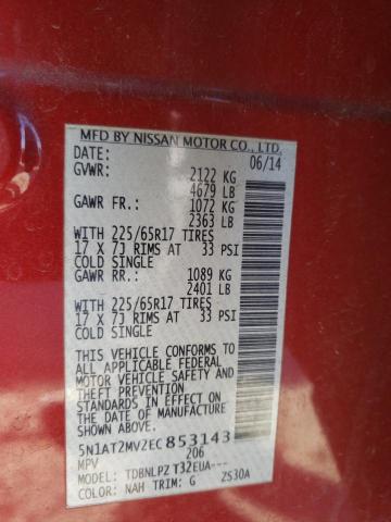 Photo 14 from auction – 2014 NISSAN ROGUE S with VIN 5N1AT2MV2EC853143