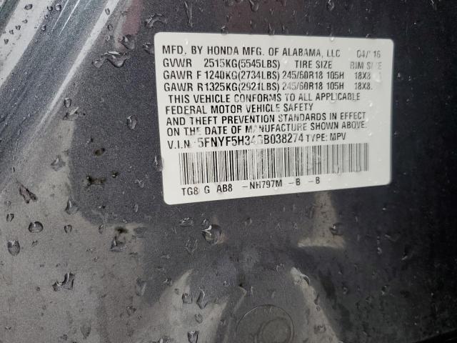 Photo 14 from auction – 2016 HONDA PILOT EX with VIN 5FNYF5H34GB038274