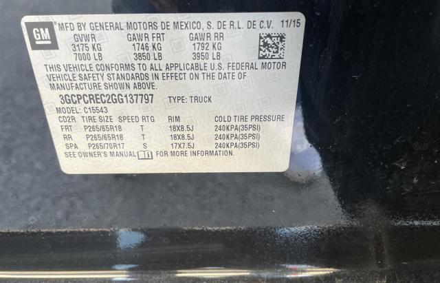 Photo 10 from auction – 2016 CHEVROLET SILVERADO with VIN 3GCPCREC2GG137797