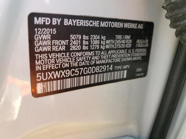 Photo 14 from auction – 2016 BMW X3 XDRIVE2 with VIN 5UXWX9C57G0D82914