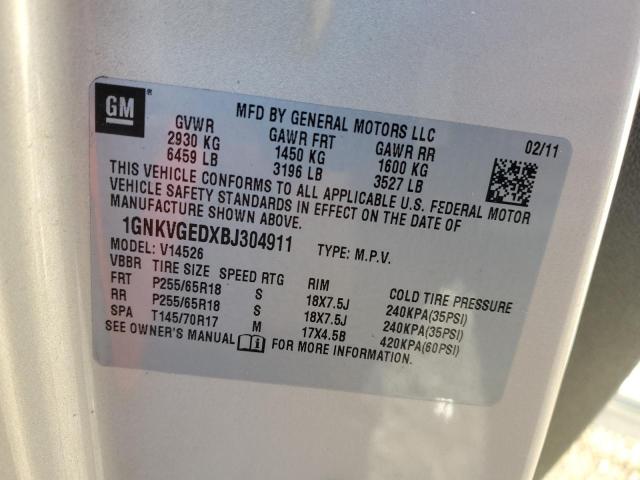 Photo 14 from auction – 2011 CHEVROLET TRAVERSE L with VIN 1GNKVGEDXBJ304911
