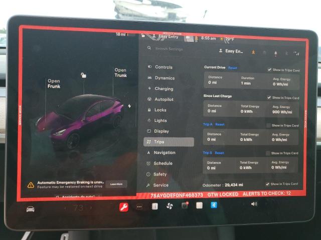 Photo 9 from auction – 2022 TESLA MODEL Y with VIN 7SAYGDEF0NF468373