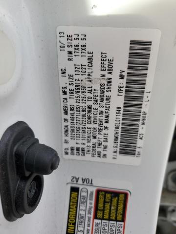 Photo 14 from auction – 2014 HONDA CR-V EXL with VIN 5J6RM3H78EL011648