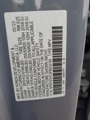 Photo 14 from auction – 2023 HONDA PILOT TOUR with VIN 5FNYG1H72PB032160