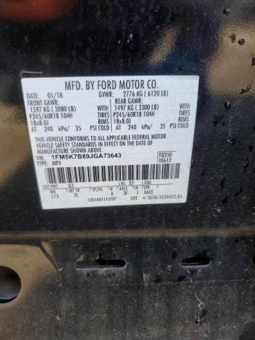 Photo 14 from auction – 2018 FORD EXPLORER with VIN 1FM5K7B89JGA73643
