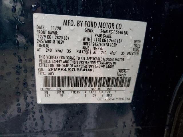 Photo 14 from auction – 2020 FORD EDGE SEL with VIN 2FMPK4J97LBB41403
