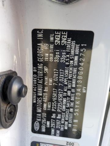 Photo 14 from auction – 2011 KIA SORENTO BA with VIN 5XYKT3A13BG042751