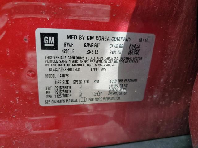 Photo 14 from auction – 2015 BUICK ENCORE with VIN KL4CJASB2FB030431