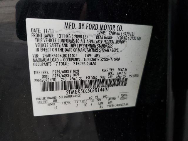 Photo 14 from auction – 2012 FORD FLEX SEL with VIN 2FMGK5CC5CBD14401