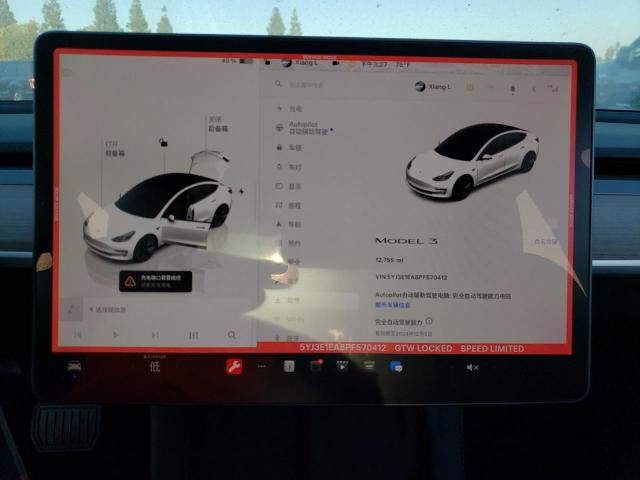 Photo 9 from auction – 2023 TESLA MODEL 3 with VIN 5YJ3E1EA8PF570412