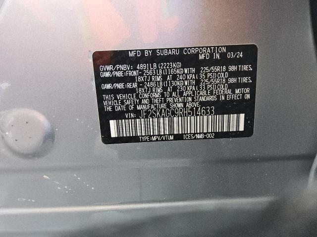 Photo 14 from auction – 2024 SUBARU FORESTER S with VIN JF2SKAGC9RH514633