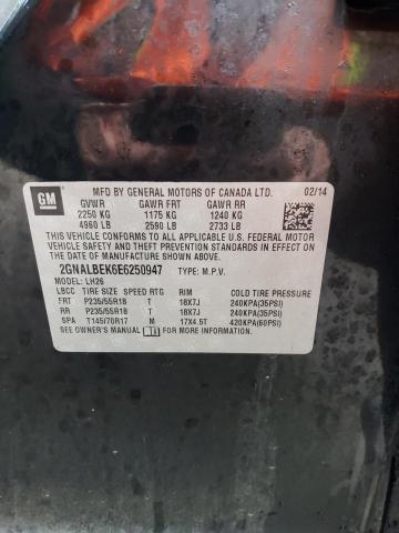 Photo 14 from auction – 2014 CHEVROLET EQUINOX LT with VIN 2GNALBEK6E6250947