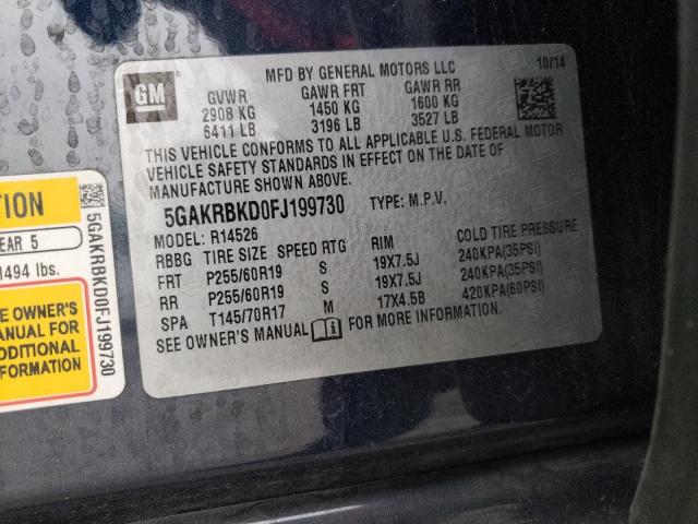 Photo 14 from auction – 2015 BUICK ENCLAVE with VIN 5GAKRBKD0FJ199730