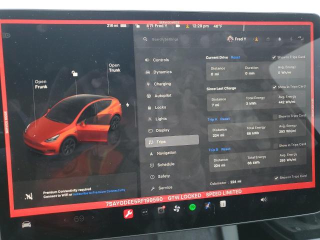 Photo 9 from auction – 2024 TESLA MODEL Y with VIN 7SAYGDEE5RF199560