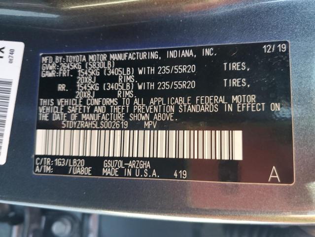 Photo 14 from auction – 2020 TOYOTA HIGHLANDER with VIN 5TDYZRAH5LS002619