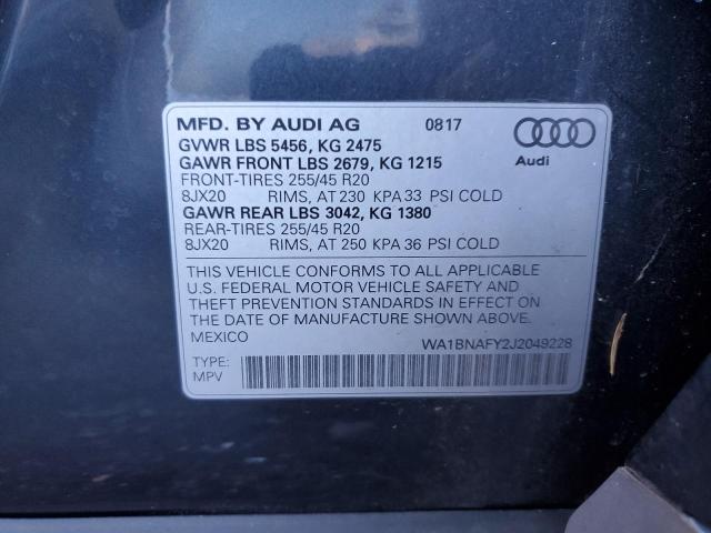 Photo 14 from auction – 2018 AUDI Q5 PREMIUM with VIN WA1BNAFY2J2049228