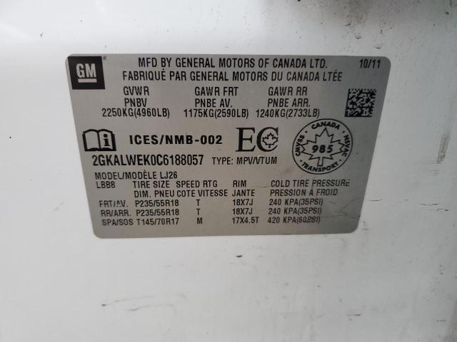 Photo 14 from auction – 2012 GMC TERRAIN SL with VIN 2GKALWEK0C6188057