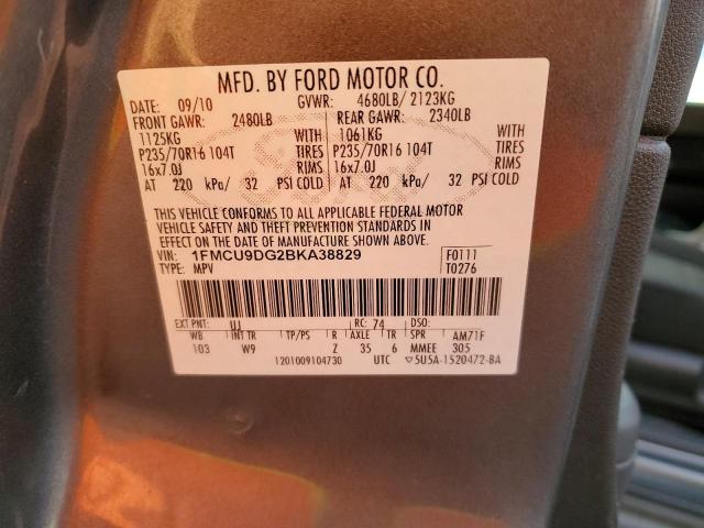 Photo 14 from auction – 2011 FORD ESCAPE XLT with VIN 1FMCU9DG2BKA38829